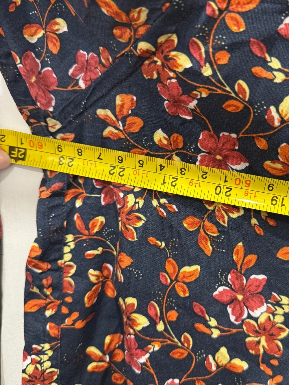 J.Crew Secret Wash Navy Floral Shirt L Slim Fit Organic Cotton Indie Preppy